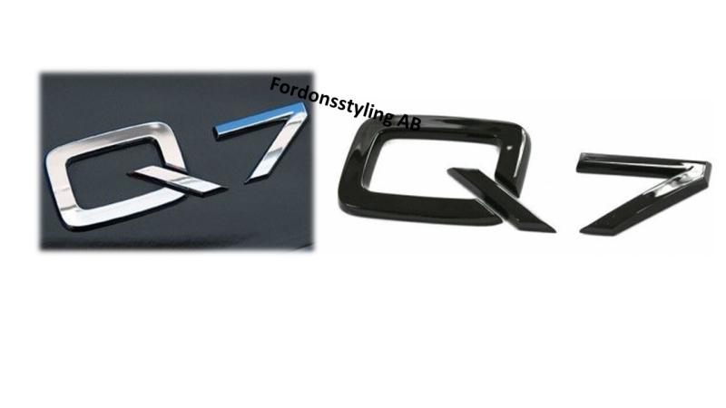 Q7 logo emblem till bilen i svart och krom färg