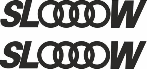 Audi sloow rolig dekal 2st dekaler stickers