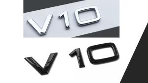 Audi V10 logo emblem till VW Audi Porsche, svart silver