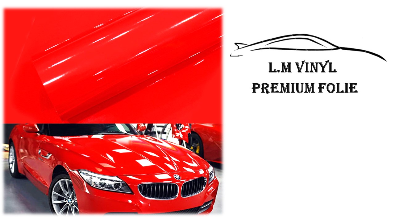 Blank glossy röd vinyl folie wrap till bil mc