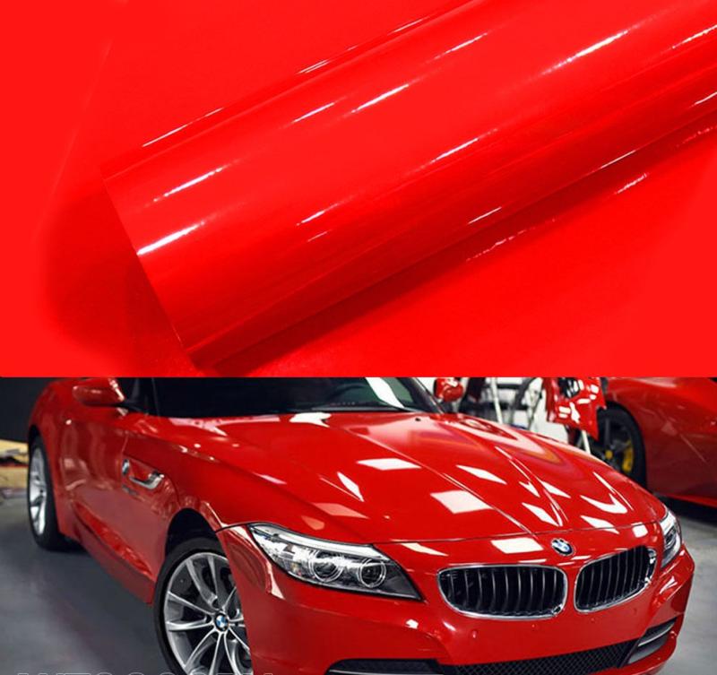 blank röd glossy röd red vinyl folie till bilen