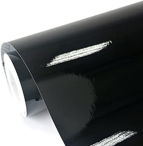 Blank svart vinyl folie till bilen mc 1,5m