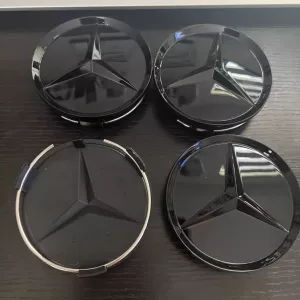 Mercedes centrumkåpor blank svart 75mm