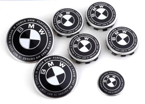 BMW 50th svart vit emblem centrumkåpor