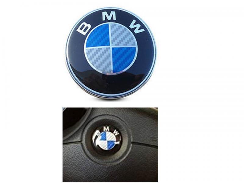 bmw blå kolfiber rattemblem_medium