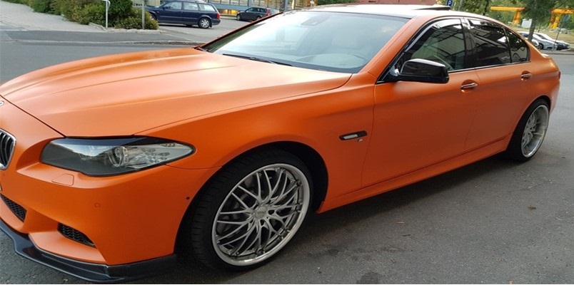 bmw f10 foliering i matt orange