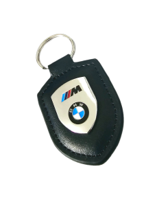 bmw nyckelring i svart läder