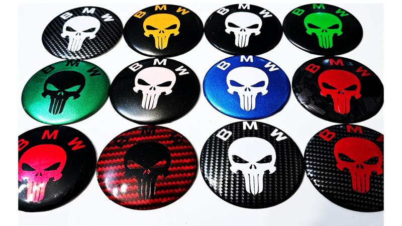 Punisher bmw emblem custom skull märke