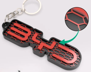 BYD logo nyckelring nyckelhänge 3d