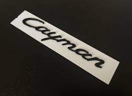 cayman  emblem i blank svart till bilen
