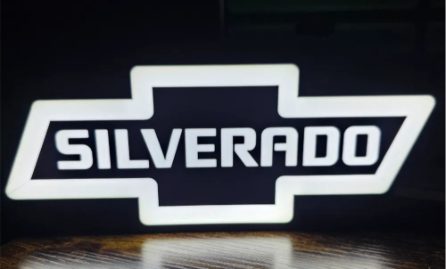 Silverado logo led belysning nattlampa