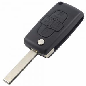 Citröen & Peugeot bilnyckel med 4 knappar