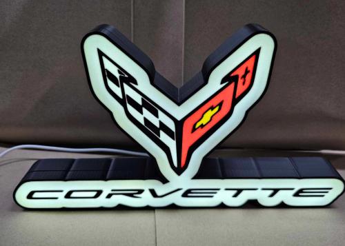 Corvette logo led belysning nattlampa