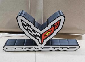 Corvette logo led belysning nattlampa
