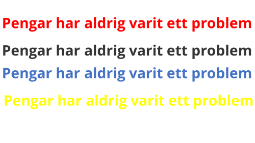 dekal till registreringskylt med texten pengar har aldrig varit ett problem