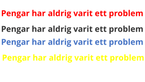 dekal till registreringskylt med texten pengar har aldrig varit ett problem