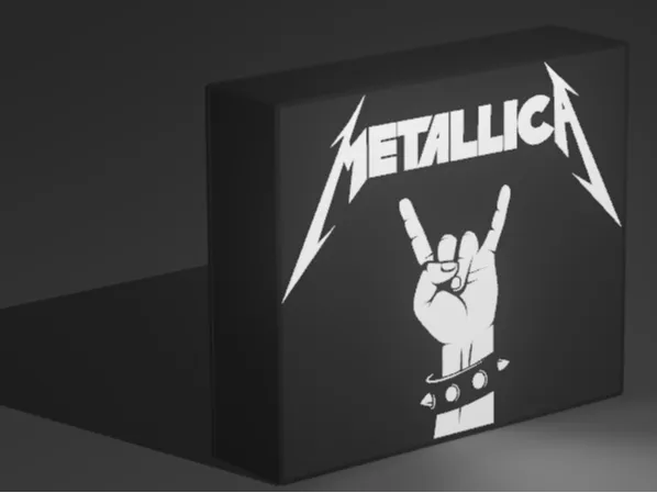 Metallica logo nattlampa led dekoration lampa