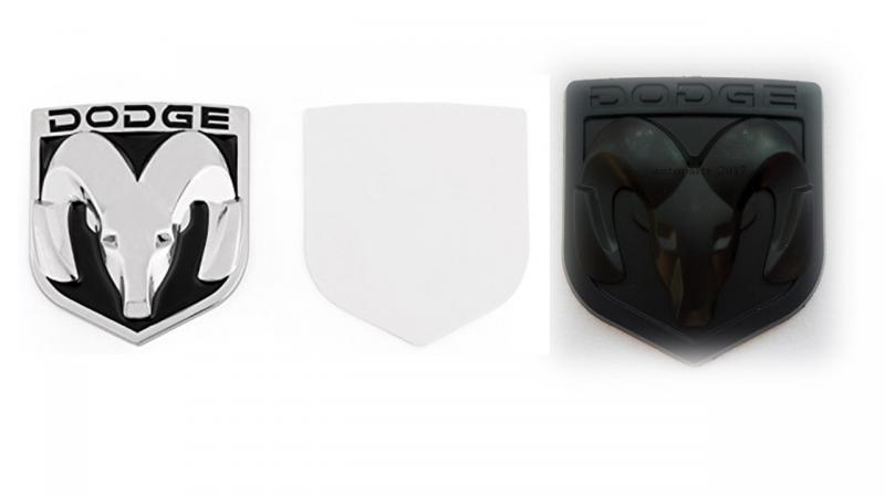 Dodge Mopar emblem i svart och silver 8 cm