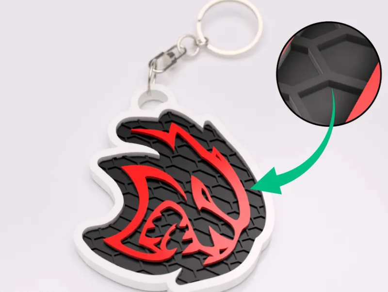 Dodge Hellcat nyckelring nyckelhänge 3d