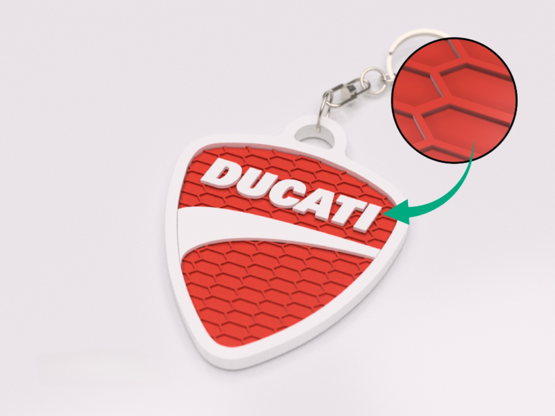 Ducati logo nyckelring nyckelhänge 3d
