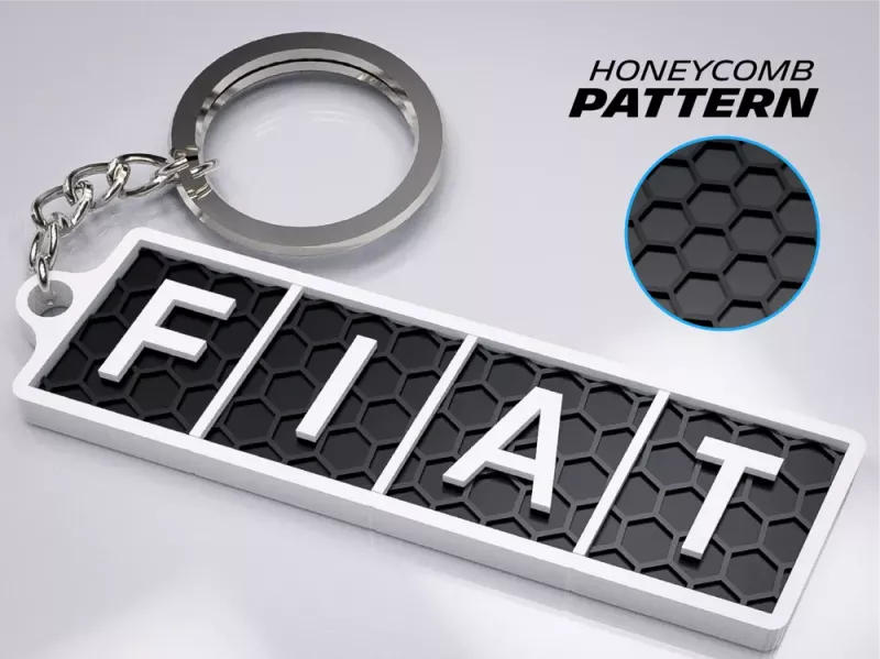 Fiat logo nyckelring nyckelhänge 3D