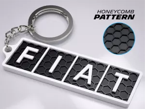 Fiat logo nyckelring nyckelhänge 3D
