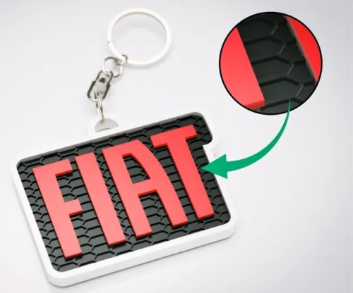 Fiat logo nyckelring nyckelhänge 3D
