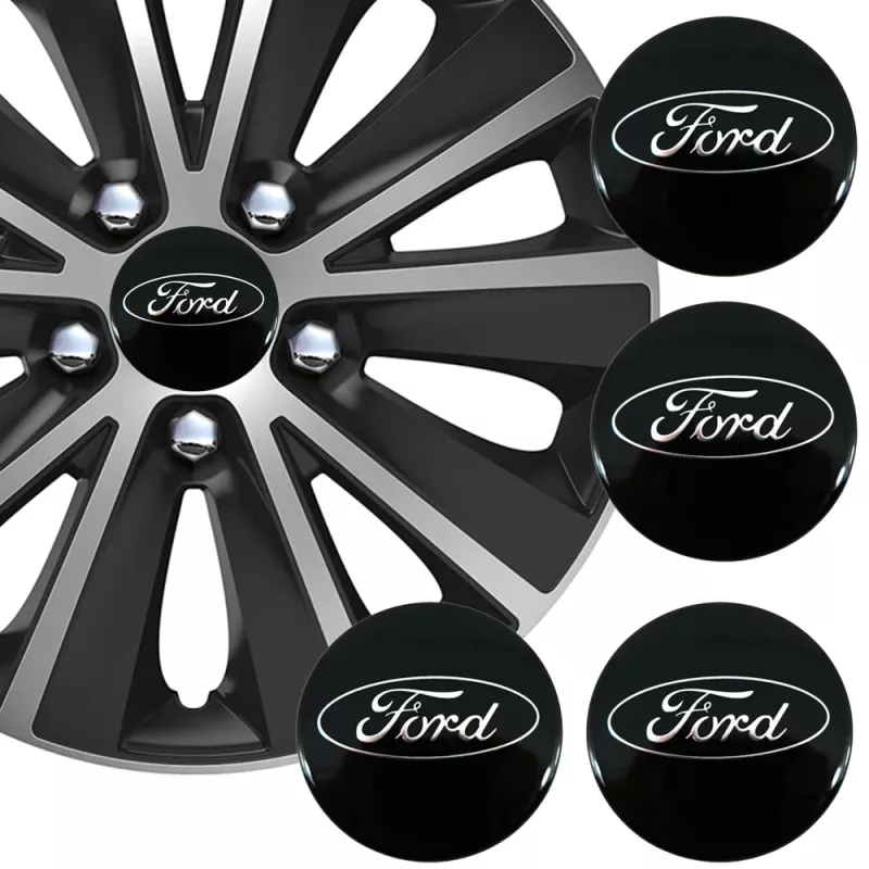 Ford centrumkåpor OEM svart 54, 60, 65, 68 mm