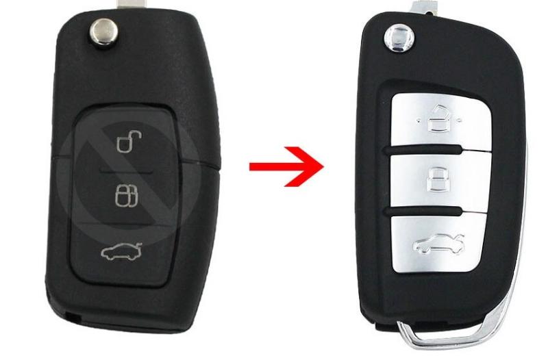 Ford bilnyckel nyckelskal larmdosa 3 knappar