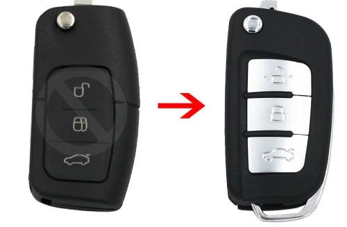 Ford bilnyckel nyckelskal larmdosa 3 knappar