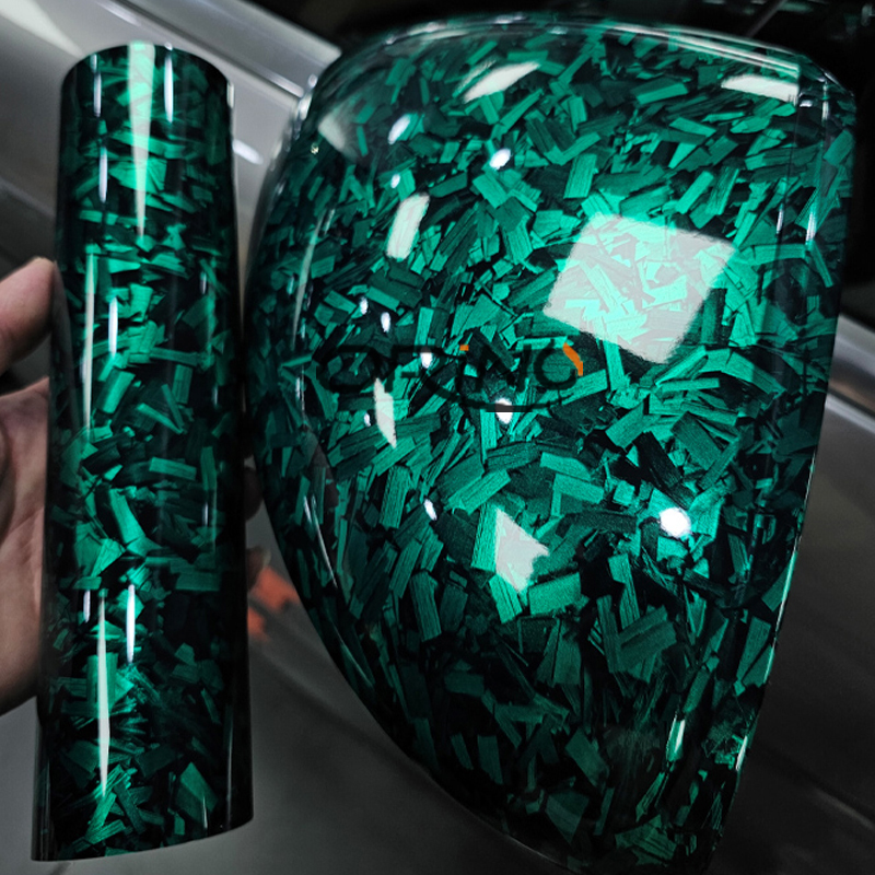 Forged carbon grön kolfiber vinyl folie 1,5m