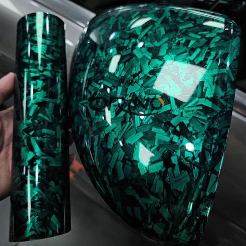 forged kolfiber grön carbon vinyl folie