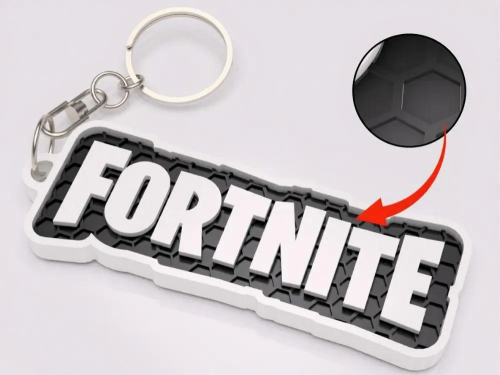 Fortnite logo nyckelring 3d design
