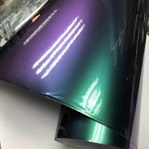 Färgskiftande folie grön och lila vinyl folie 1,5M