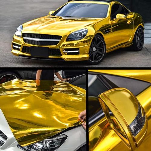Guld färgad techwrap wrap vinyl folie 1,5 meter