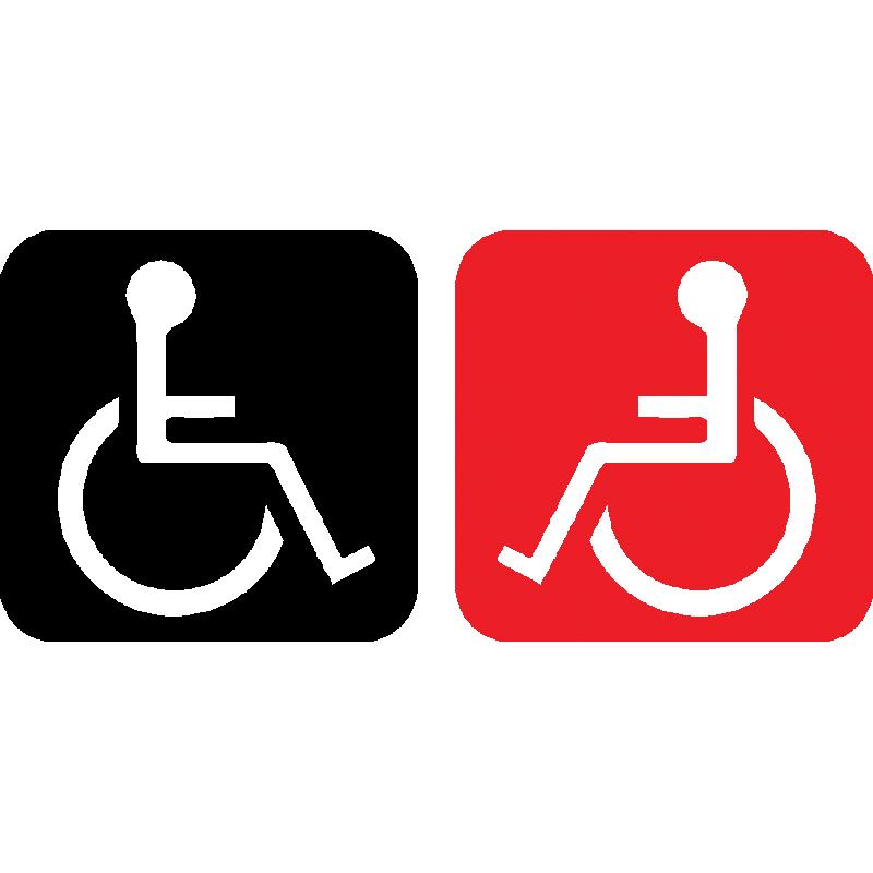 Handikapp logo märke 2st dekaler klistermärke