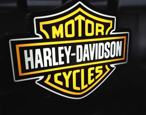 Harley Davidson logo LED lampa nattlampa