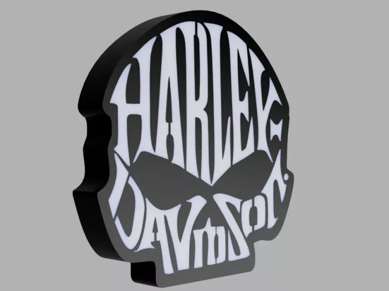 Harley Davidson döskalle lampa led dekoration