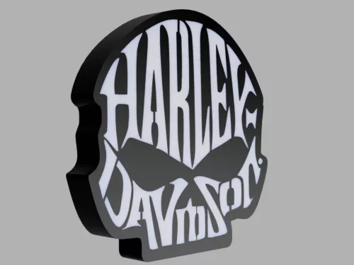 Harley Davidson döskalle lampa led dekoration