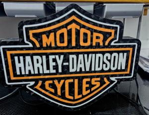 Harley Davidson logo LED lampa nattlampa