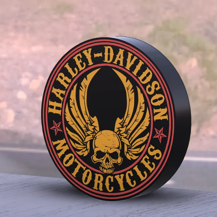 Harley Davidson skull döskalle nattlampa