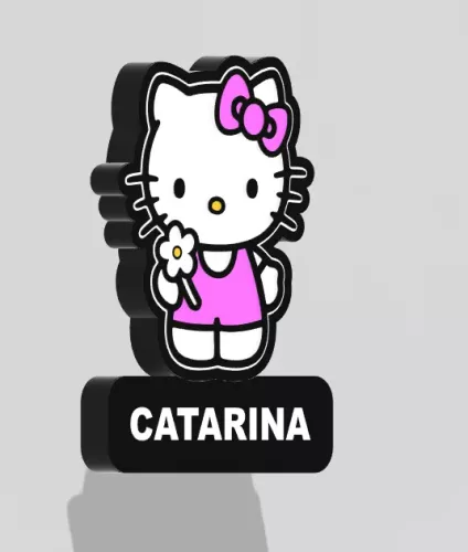 Hello Kitty nattlampa din egen text custom