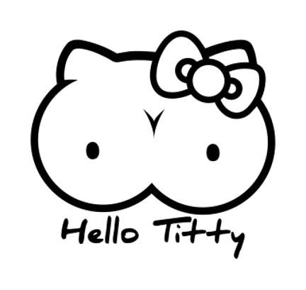 Hello Titty dekal klistermärken stickers 2-pack
