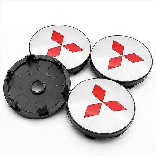 Mitsubishi centrumkåpor silver 56 60 65 68 mm