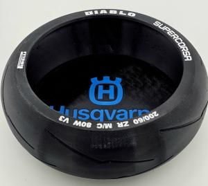 Husqvarna logotyp förvaringsbox i form av däck