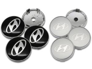 Hyundai Centrumkåpor Silver / Svart | Navkåpor 56-68mm