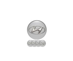Hyundai hjulnav emblem 56, 60, 65 mm Silver / Svart