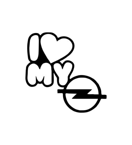 I Love My Opel dekal 2st dekaler