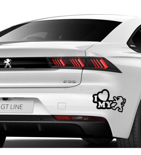 I Love My Peugeot dekal 2st dekaler