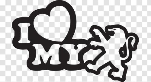 I Love My Peugeot dekal 2st dekaler